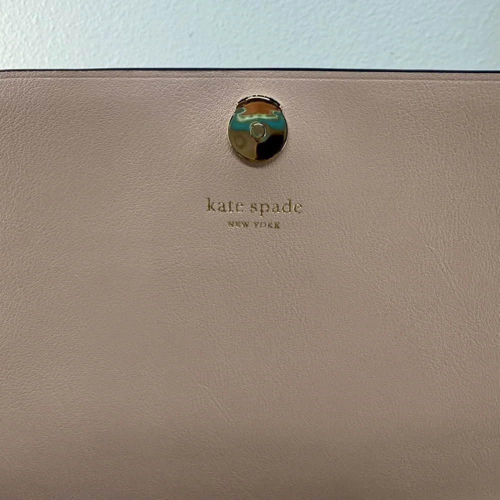 Kate Spade New York Nadine Medium Flap Shoulder Bag Black Leather Crossbody Pink